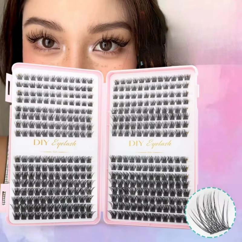 Un ensemble de 384 extensions de cils conçu pour sublimer les coins extérieurs des yeux