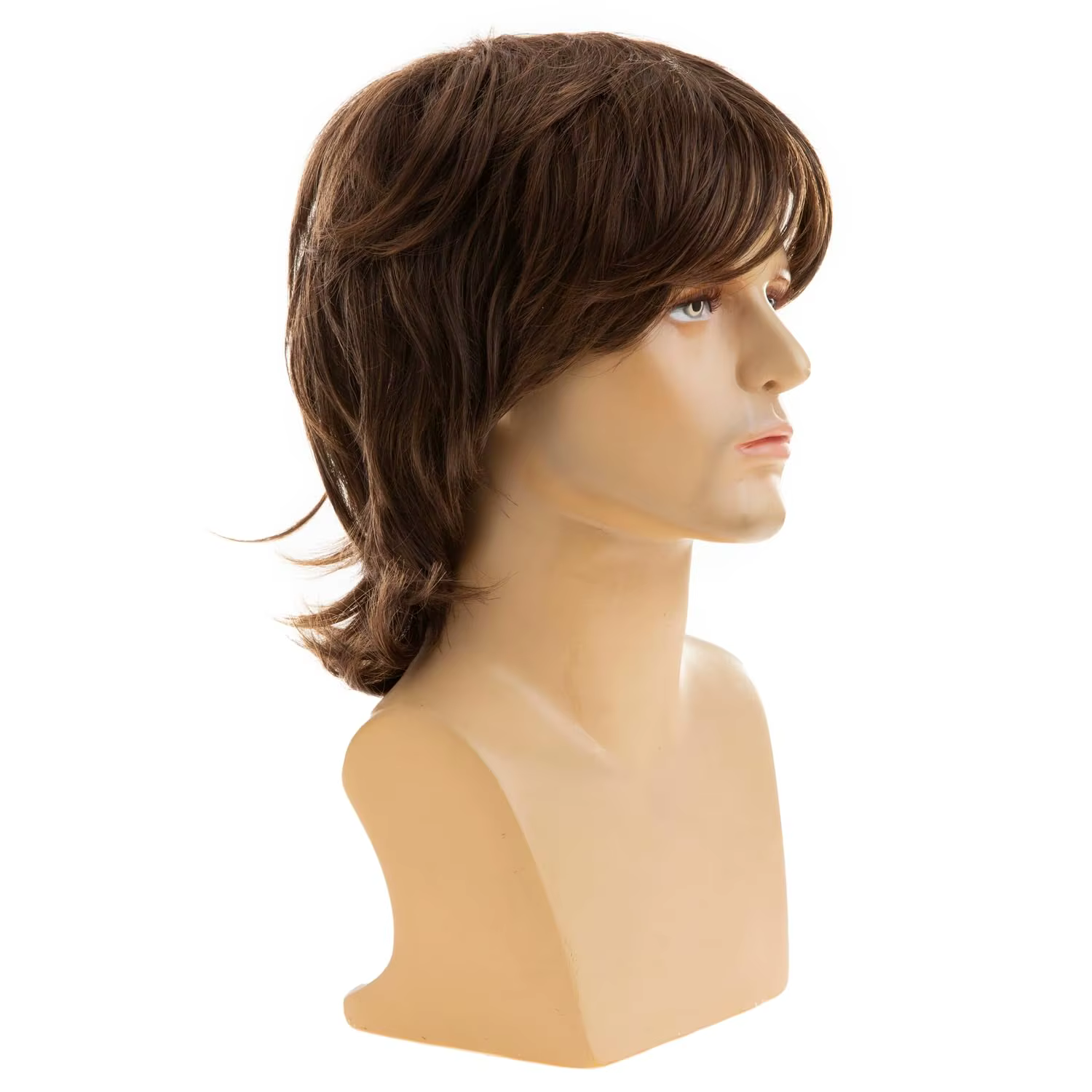 Perruque synthétique marron pour homme