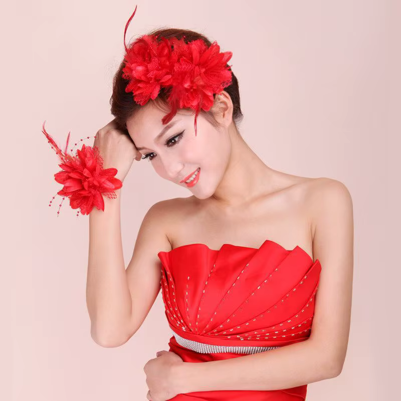 Plume fleur pince à cheveux perle Corsage mariée mariage