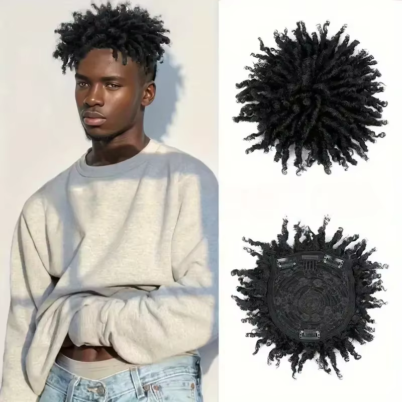 Perruque toupet courte Dreadlock avec Clips
