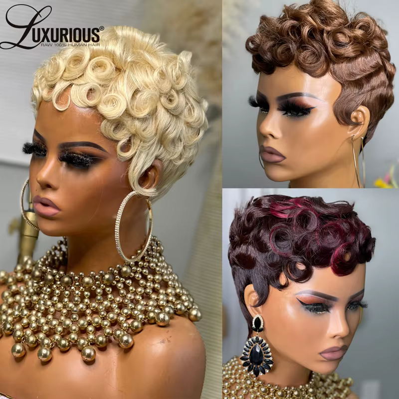 Perruque blonde 613 coupe pixie