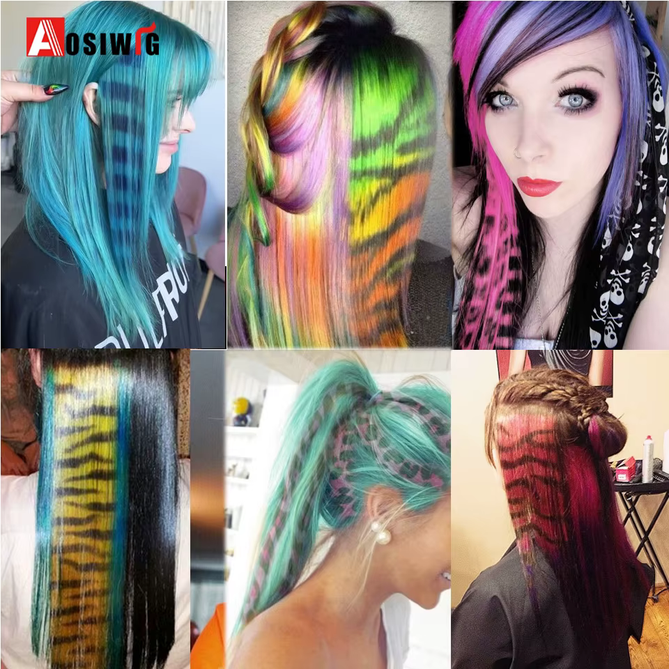 Pince à cheveux synthétique en plumes de 18 pouces