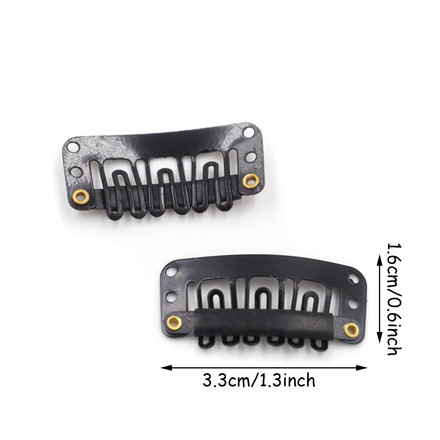 50pcs 2.3cm-3.6cm couleur marron noir perruque Clips Snap Clip pour Extension de cheveux