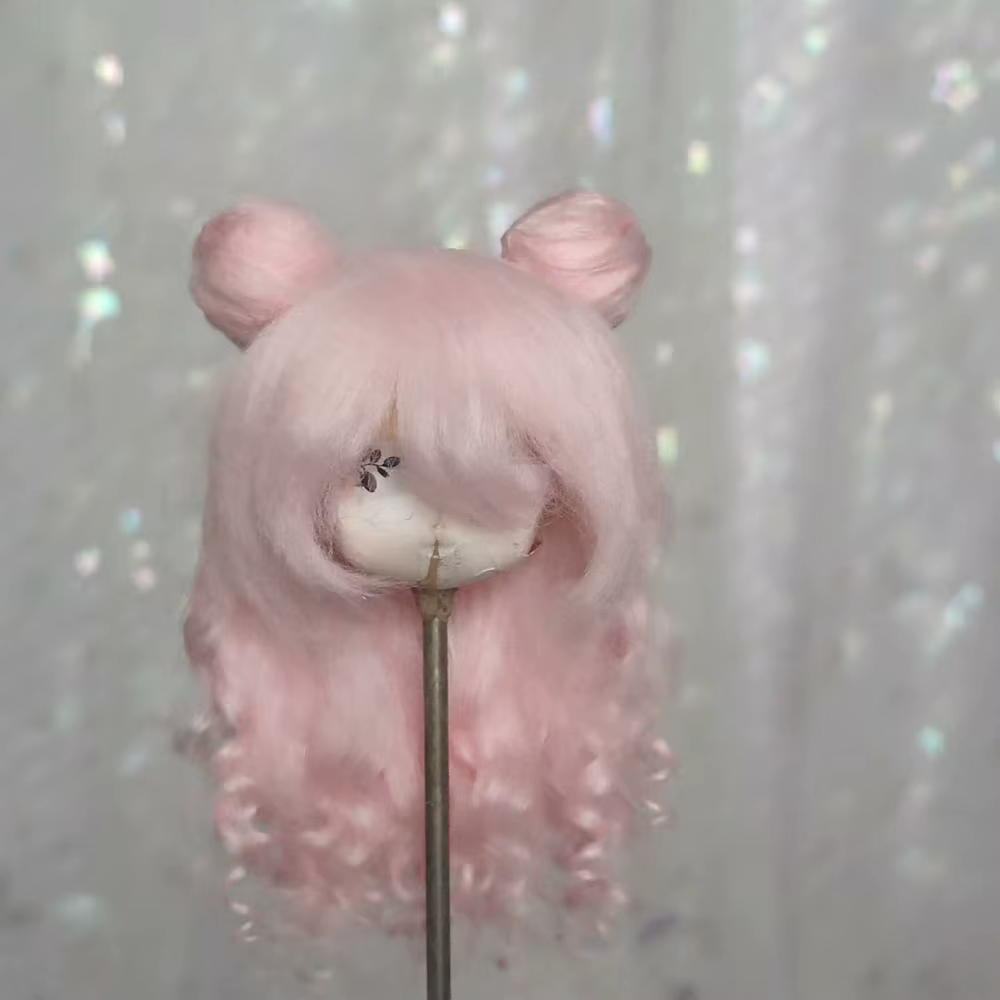 Perruque pour poupée BJD 1/8 1/6 1/4 1/3 1/12, perruque colorée pour poupée SD Mini, perruque de princesse OB11, perruque en cheveux artificiels, personnalisable