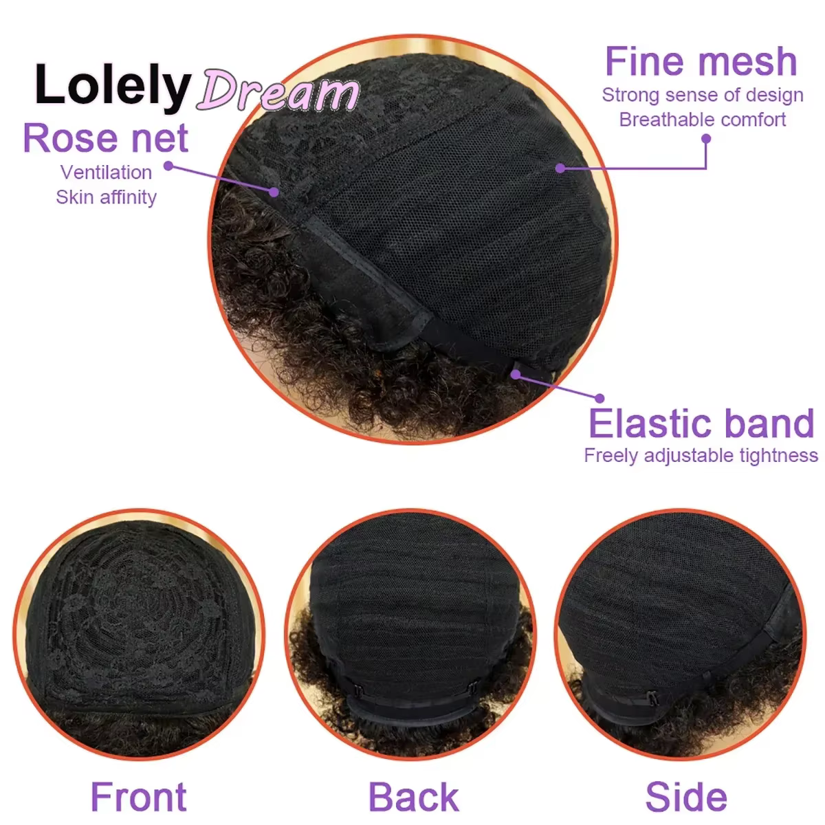 Perruque en cheveux humains brésiliens afro bouclés