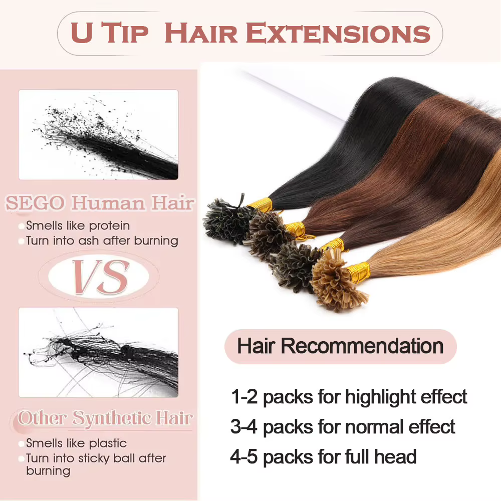Extensions de cheveux en U
