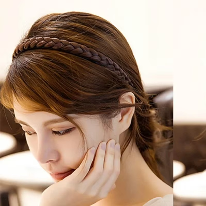 Nouvelles femmes Vintage perruque bandeaux tresses filles Style bandeau