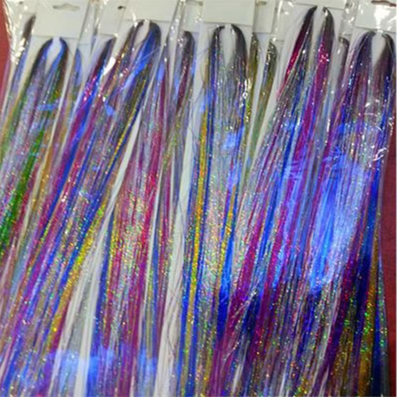 Extensions de cheveux scintillantes holographiques