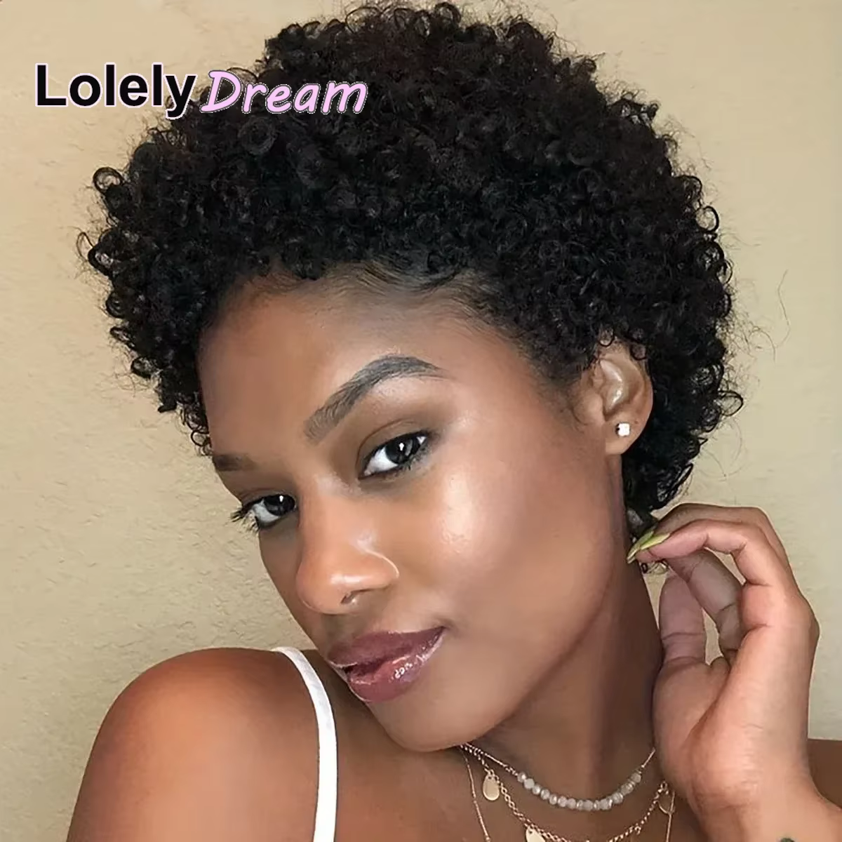Perruque en cheveux humains brésiliens afro bouclés