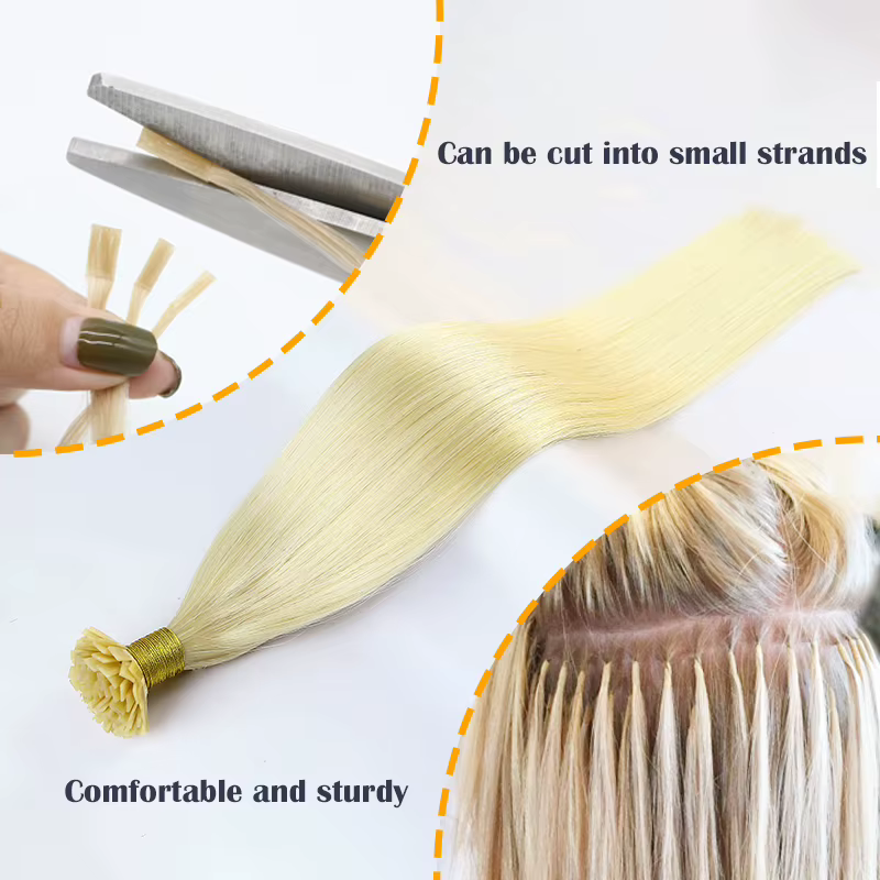 Extensions de cheveux de haute qualité à pointe plate
