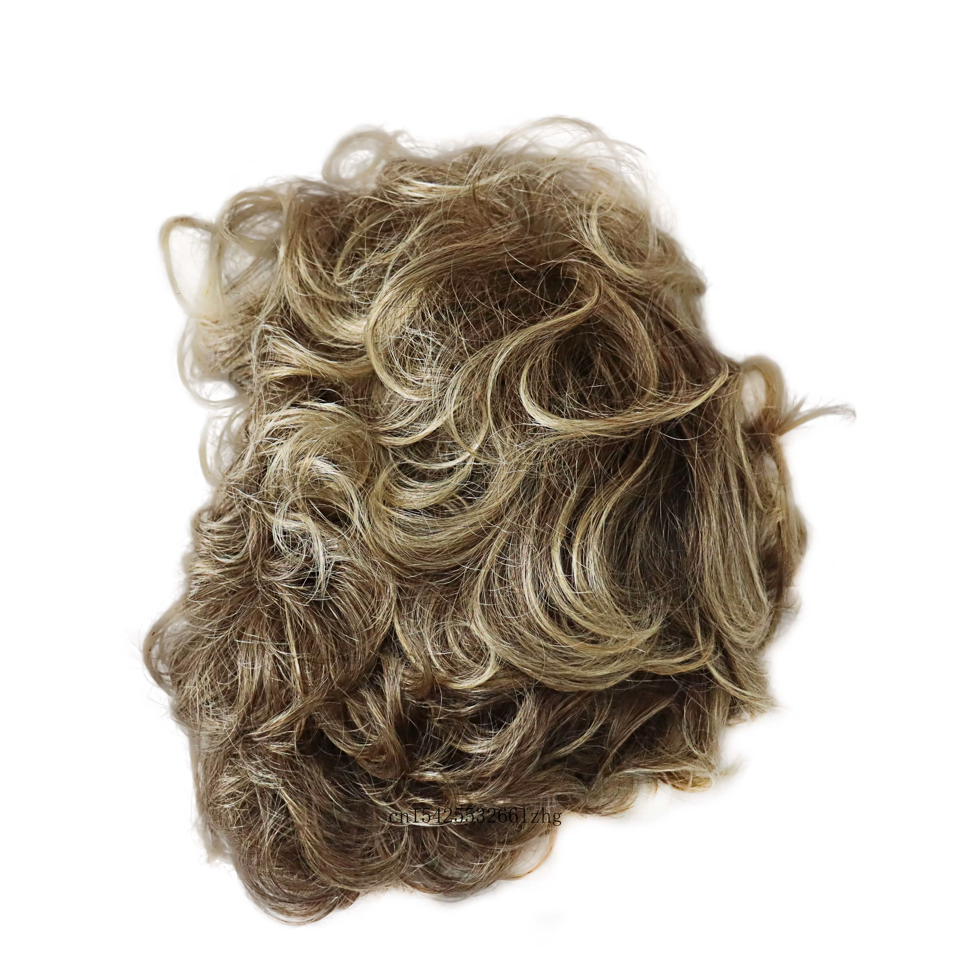 Perruques synthétiques pour femmes cheveux courts bouclés mélange perruque blonde avec frange coiffure naturelle maman