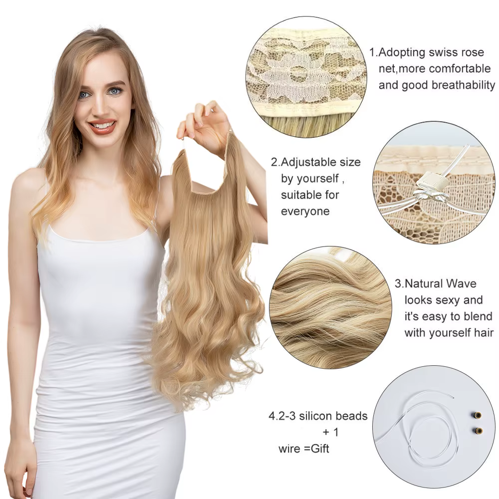 Extension capillaire synthétique sans Clips