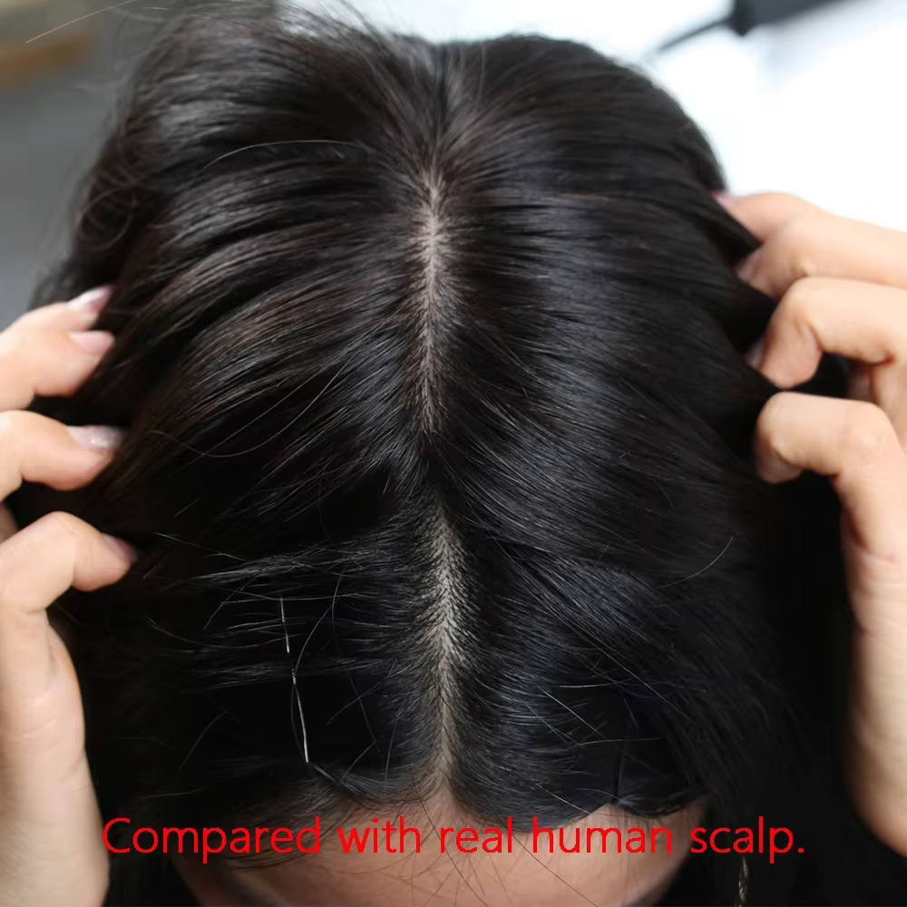 Perruque médicale vrais cheveux humains vierges 15x15CM