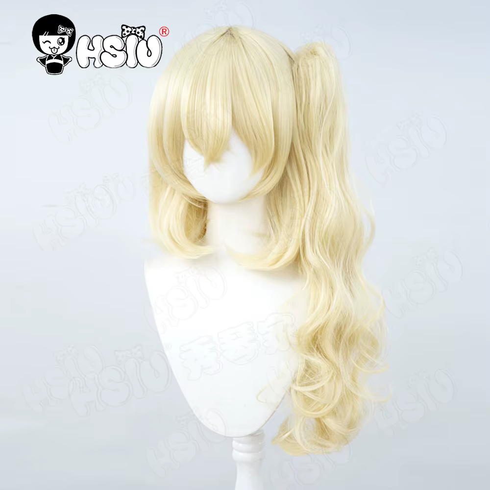 Perruque de Cosplay Flandre Scarlet HSIU 70CM, cheveux longs jaunes, perruque synthétique résistante à la chaleur, Anime Touhou Project Flandre Scarlet Cosplay