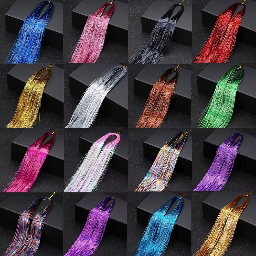 Extensions de cheveux synthétiques scintillantes 93/120 cm
