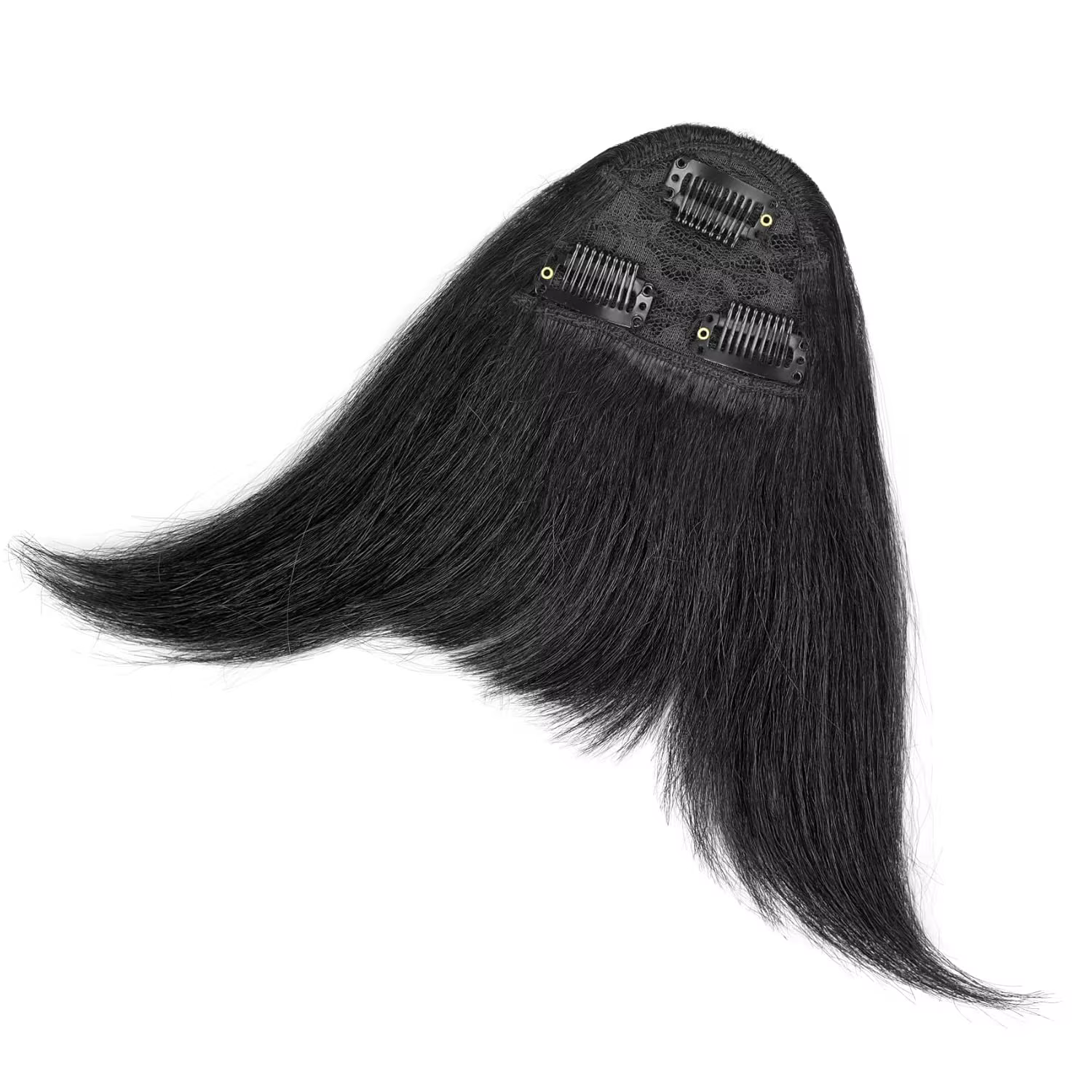 Extensions de cheveux synthétiques Yaki à frange droite pour femmes