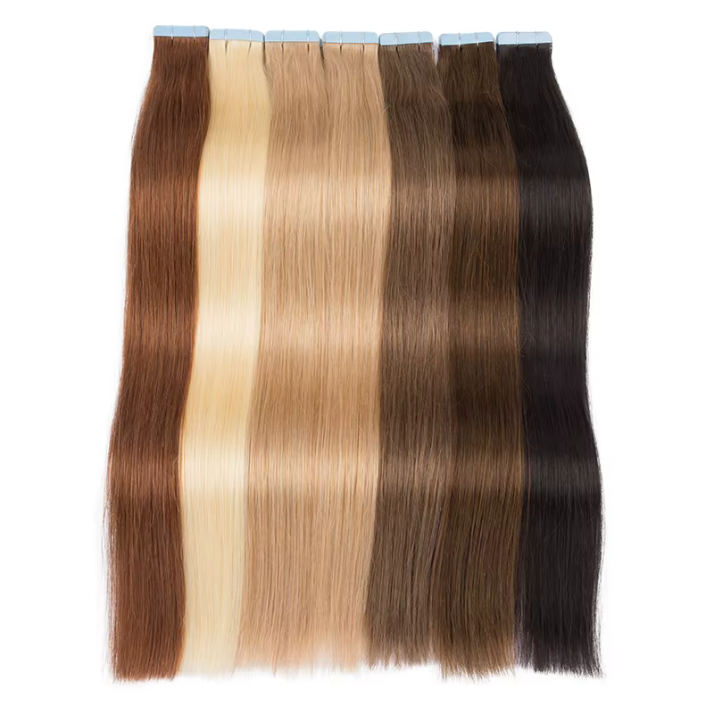 Nouvelles extensions de cheveux lisses à bandes adhésives