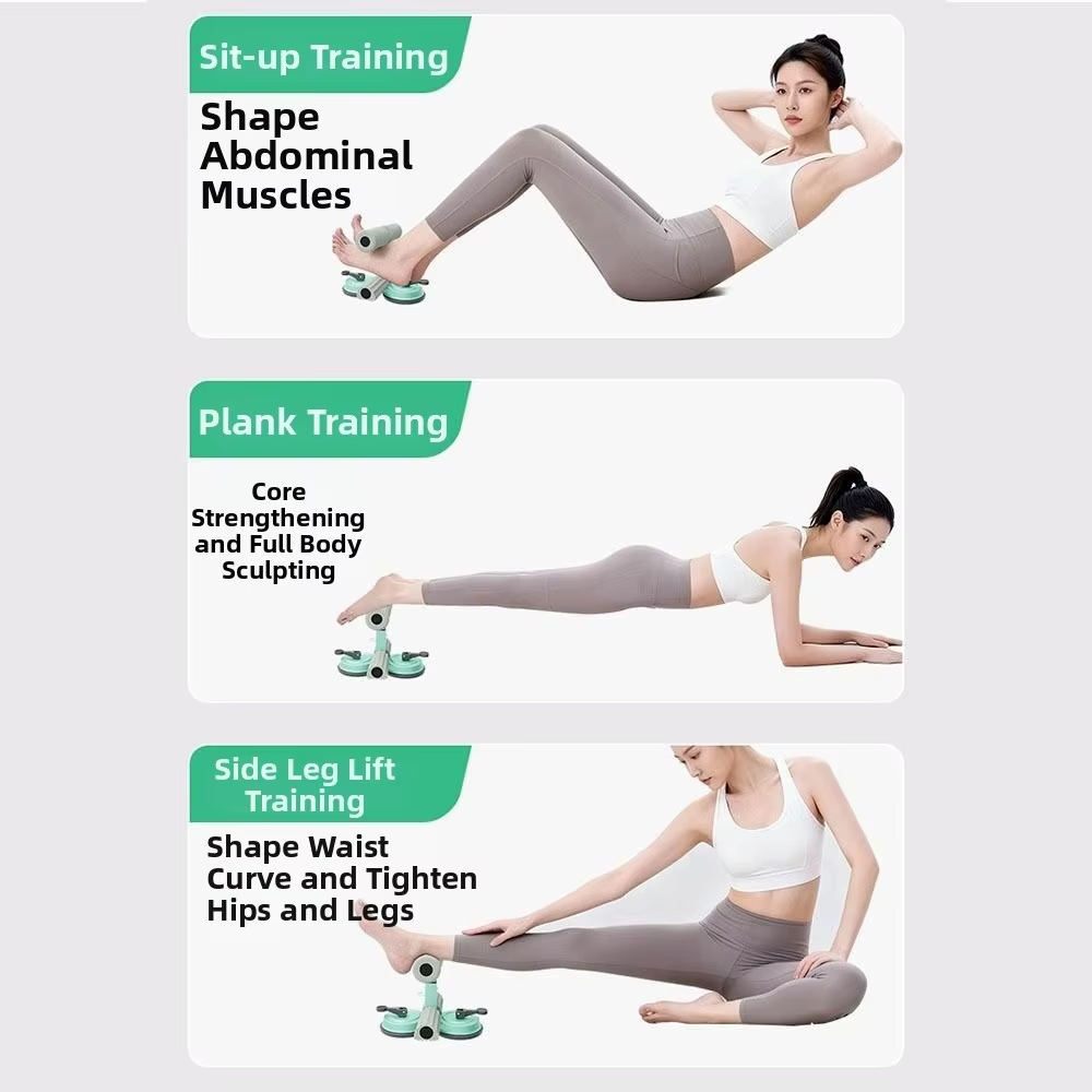 Barre d'aide aux sit-ups à double ventouse, hauteur réglable avec corde de tension, équipement de fitness pour sit-ups, support antidérapant pour chevilles
