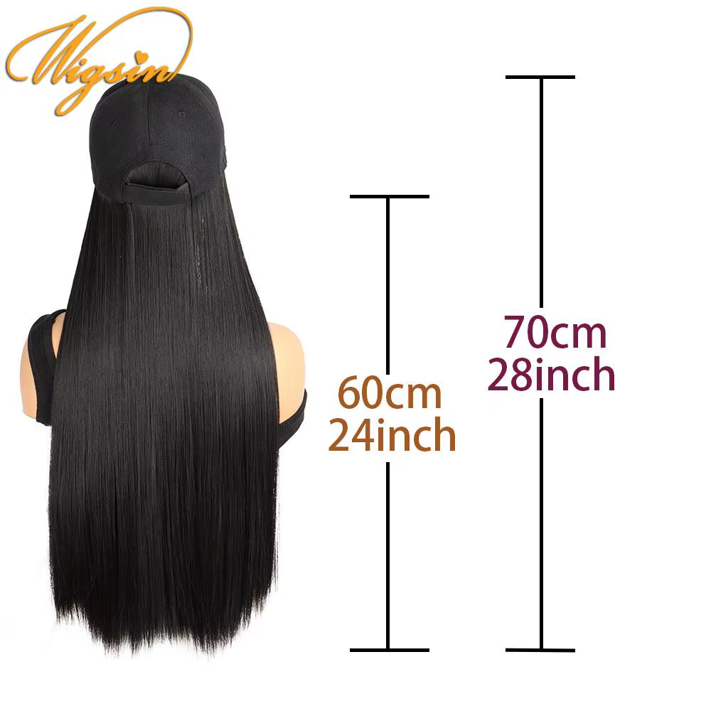 WIGSIN – perruque synthétique longue et lisse de 24 pouces