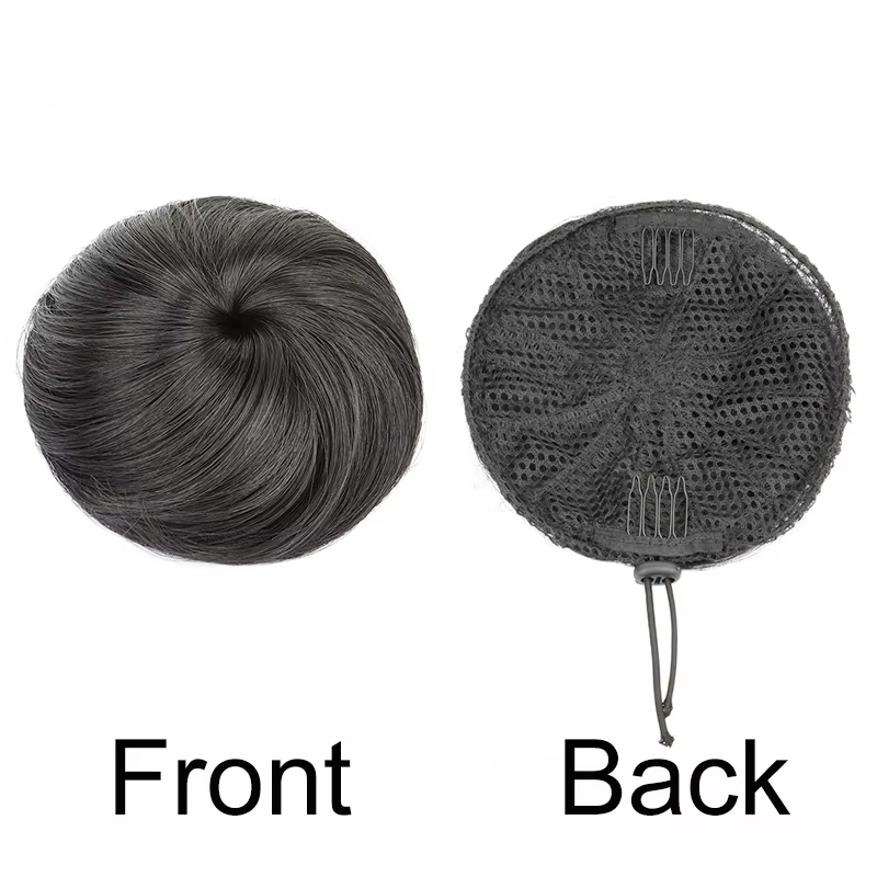 Extension capillaire synthétique courte et lisse avec Clip, postiche noire et brune pour femmes