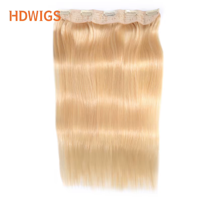 Clip en une seule pièce droite 10 pouces avec 5clips Extension de cheveux humains brésilien Remy postiche pince dans les Extensions de cheveux naturel