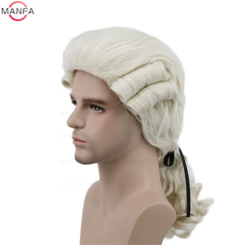 Perruque de Cosplay synthétique bouclée pour avocat