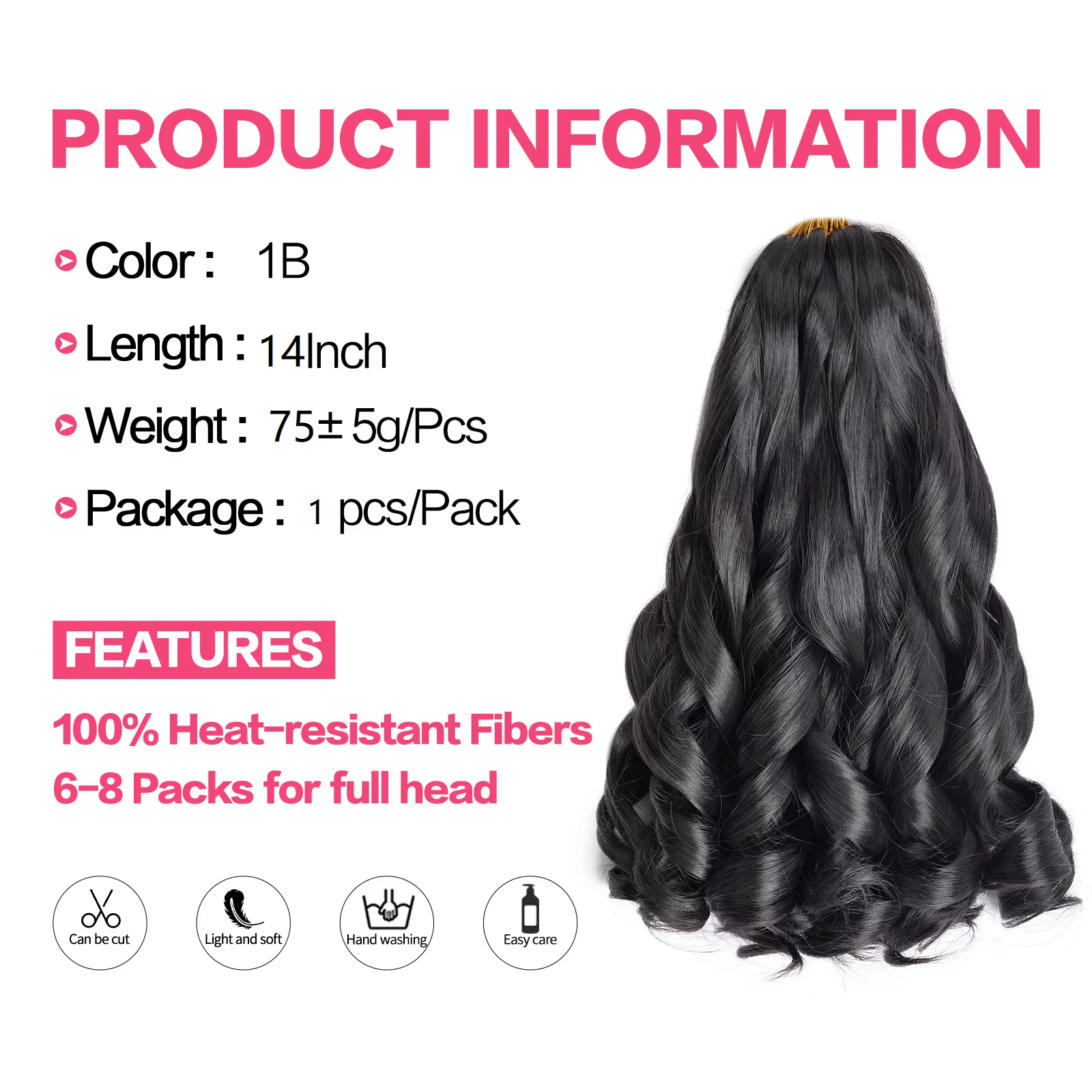 Boucles françaises tressage Hair14 pouces