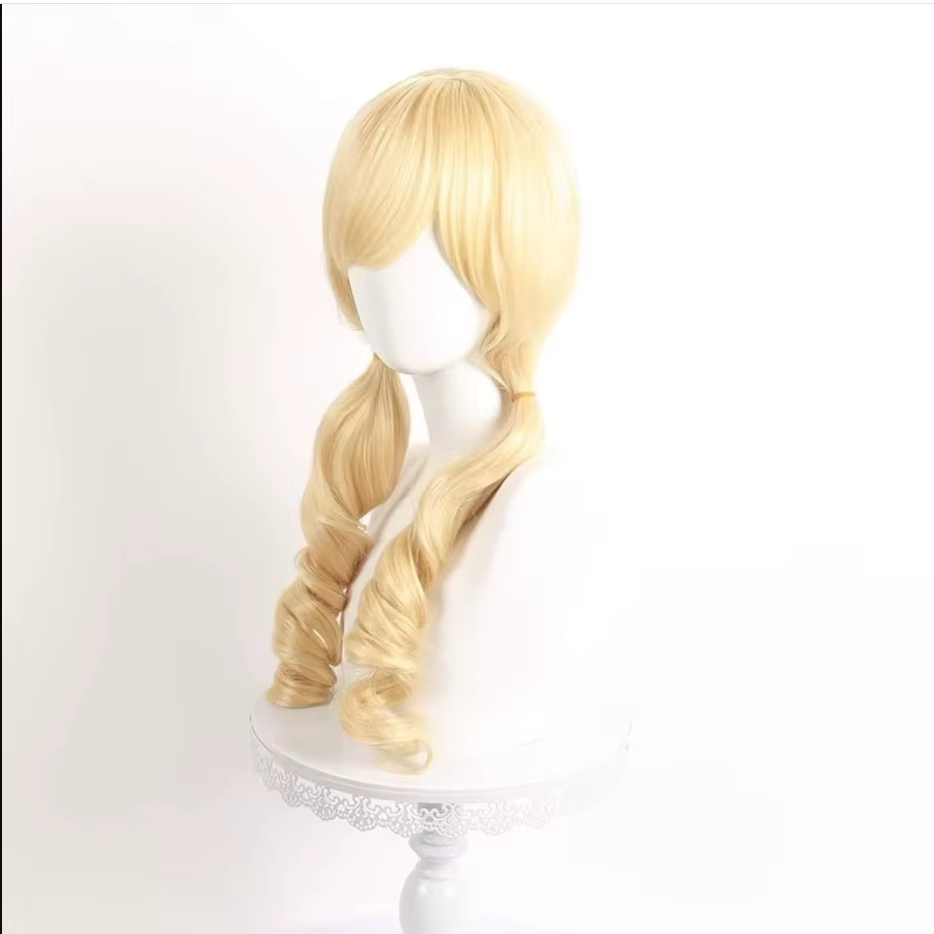 Tomoe Mami Cosplay perruques Puella Magi Madoka Magica combats perruque résistant à la chaleur soie Rose maille