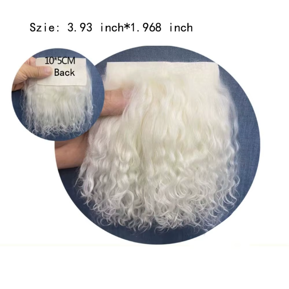 Mignon mongolie fourrure peau de mouton laine Extensions bouclés Texture rangée de cheveux