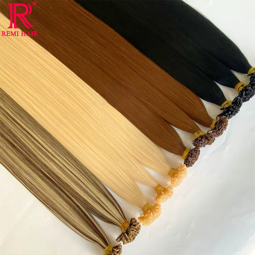 Extensions de cheveux à pointe plate en kératine