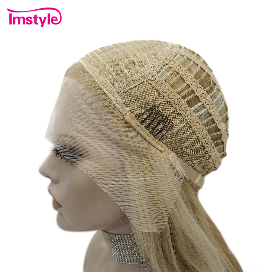 Imstyle – perruque synthétique blonde en dentelle
