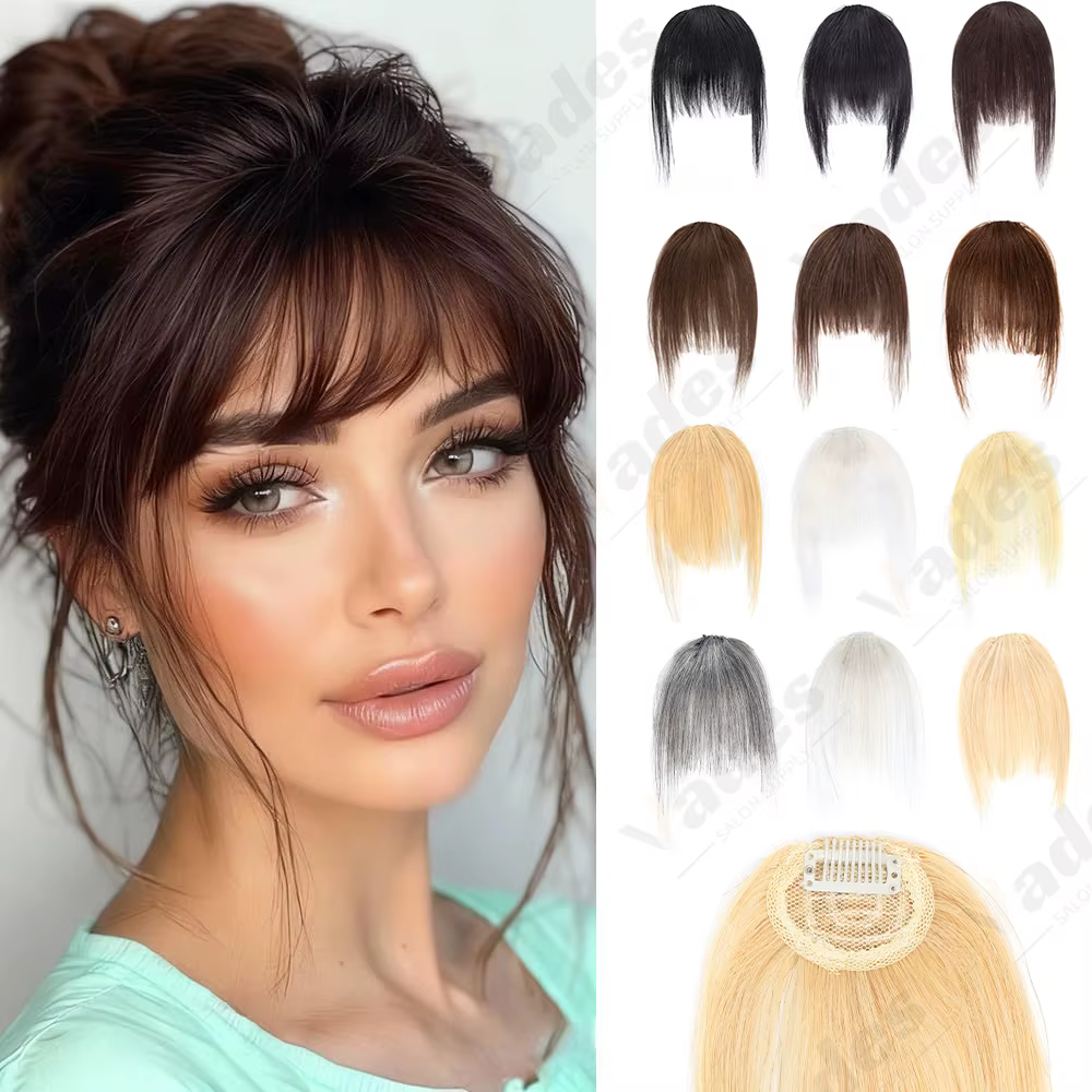 VADES Franges à clipser en cheveux naturels