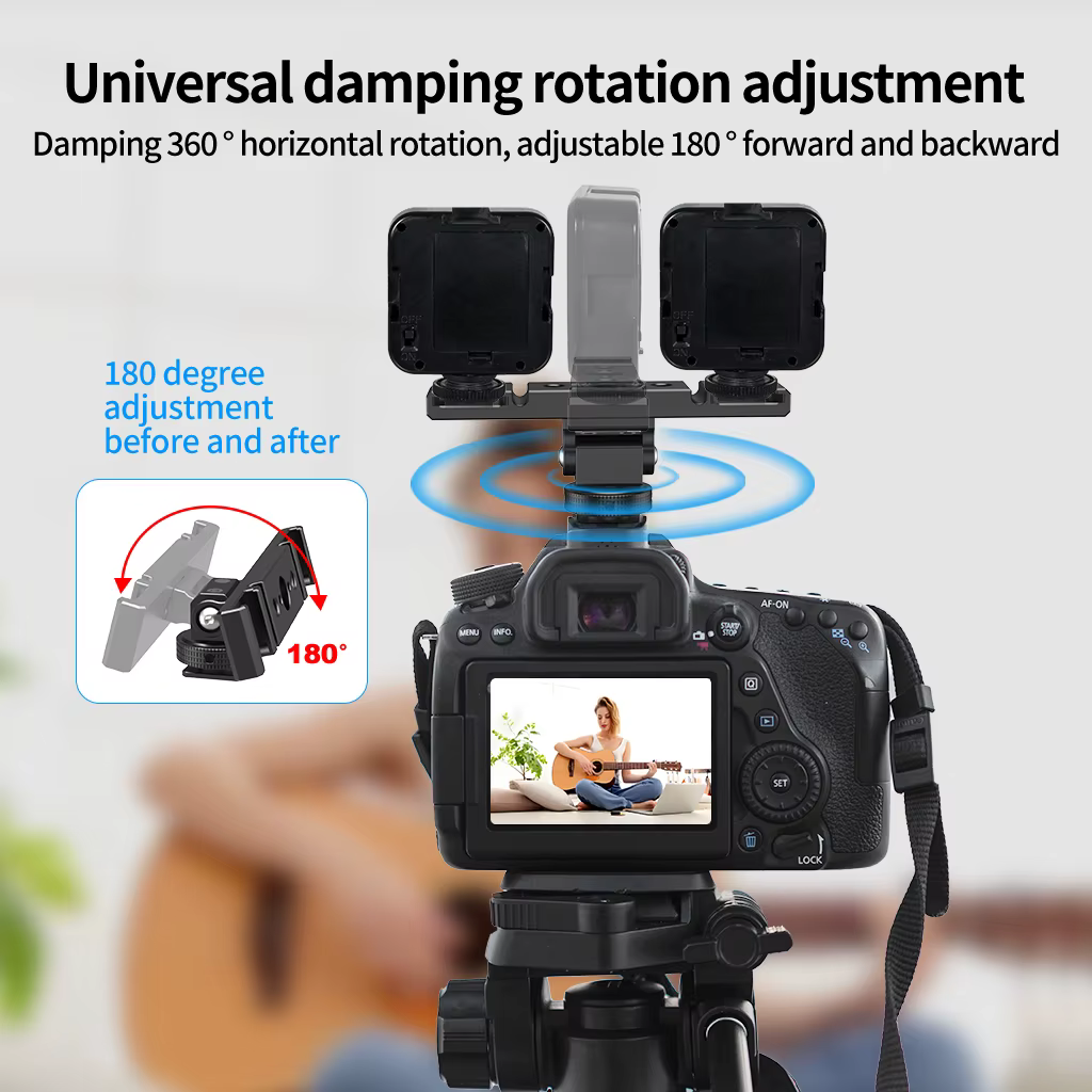 Support de montage de chaussure froide en aluminium, barre d'extension de rotule rotative à 360 degrés pour appareil photo DSLR sans miroir, Microphone, Flash vidéo Led Vlog