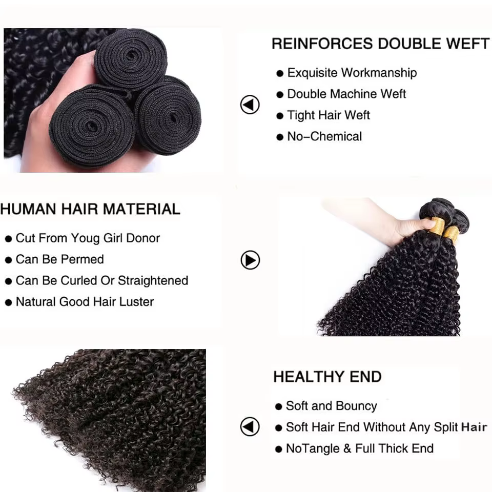 28 30 pouces Afro crépus bouclés cheveux humains Bundle Deal brésilien