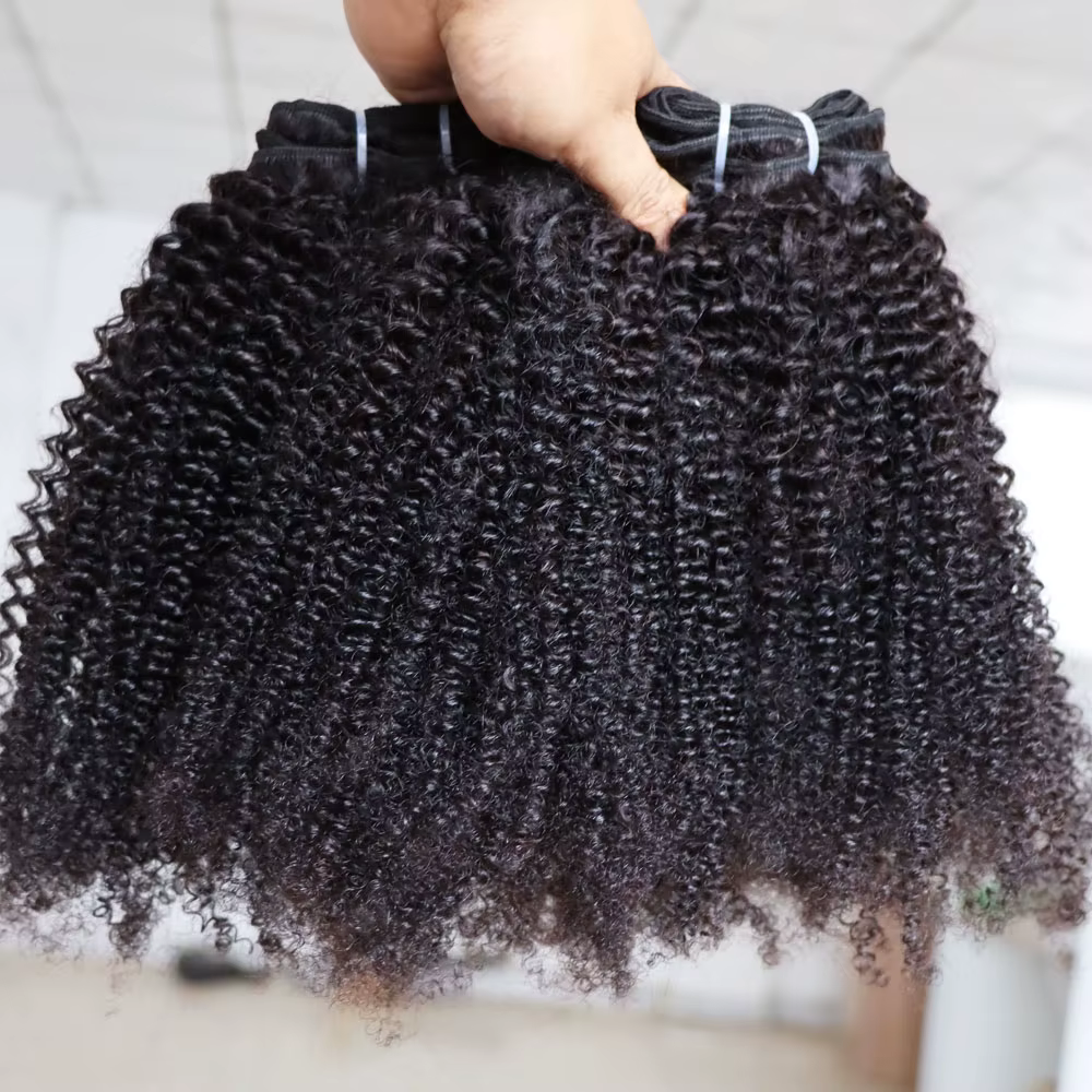 Afro crépus bouclés trame 100% Extensions de cheveux humains 3B 3C naturel noir