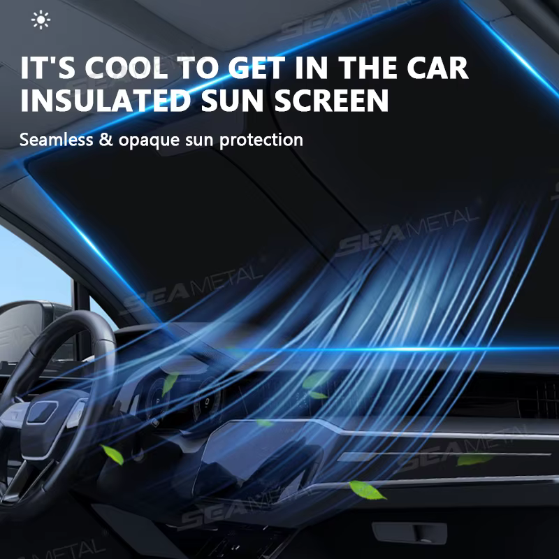 SEAMETAL pare-brise de voiture pare-soleil couverture pliable fenêtre avant pare-soleil blocs UV réfléchissant voiture Parasol pare-soleil protecteur couverture