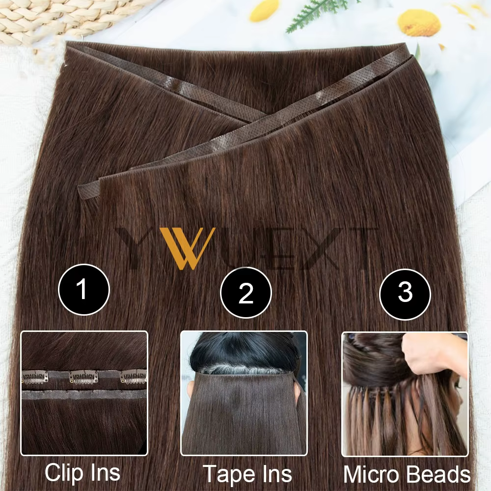 Extensions de cheveux humains à longue bande