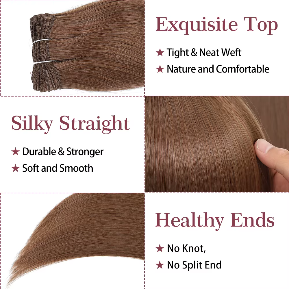 Extensions capillaires synthétiques colorées d'aspect naturel