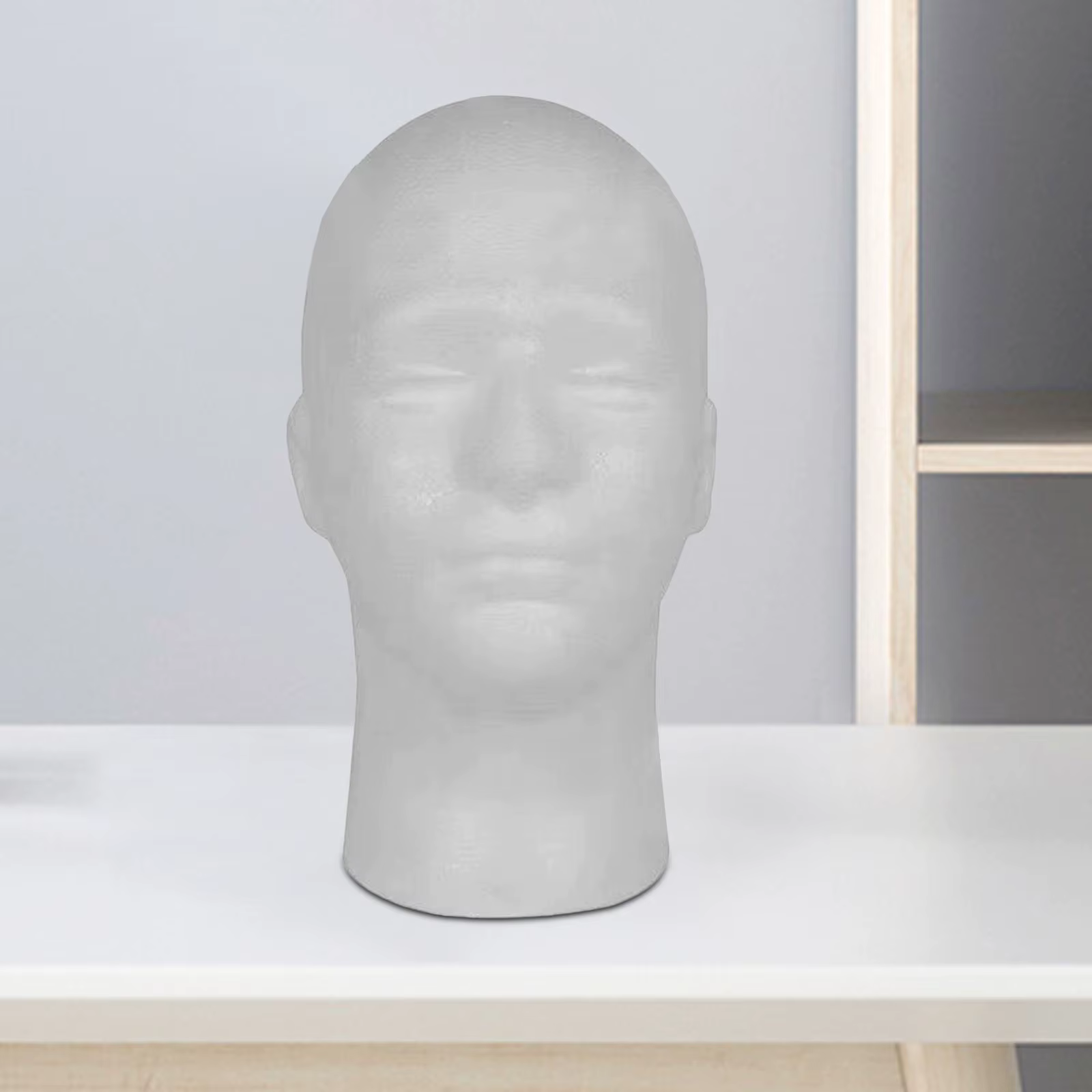 Tête de perruque en polystyrène pour hommes