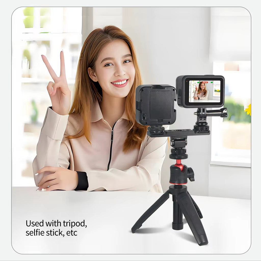 Support de montage de chaussure froide en aluminium, barre d'extension de rotule rotative à 360 degrés pour appareil photo DSLR sans miroir, Microphone, Flash vidéo Led Vlog