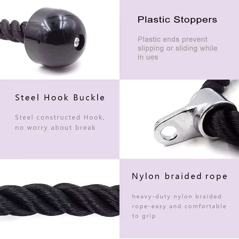 Triceps abaissement corde visage tirer poignées pousser tirer vers le bas cordon pour Biceps dos épaule Triceps Fitness Tension corde accessoire de gymnastique