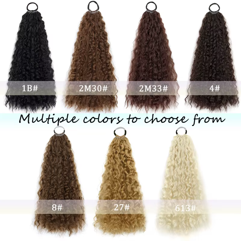 Extension capillaire synthétique longue bouclée de 18 pouces