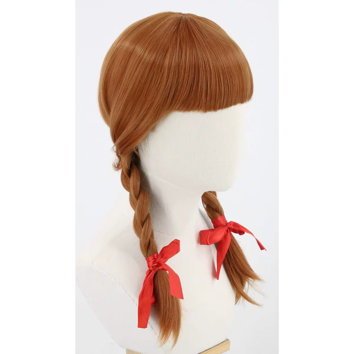 Perruque longue tressée brune pour femmes ou filles