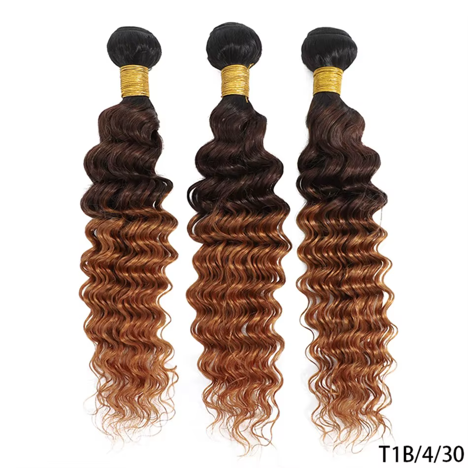 Extensions de cheveux humains brésiliens ombrés Black Pear 1/3/4 pièces