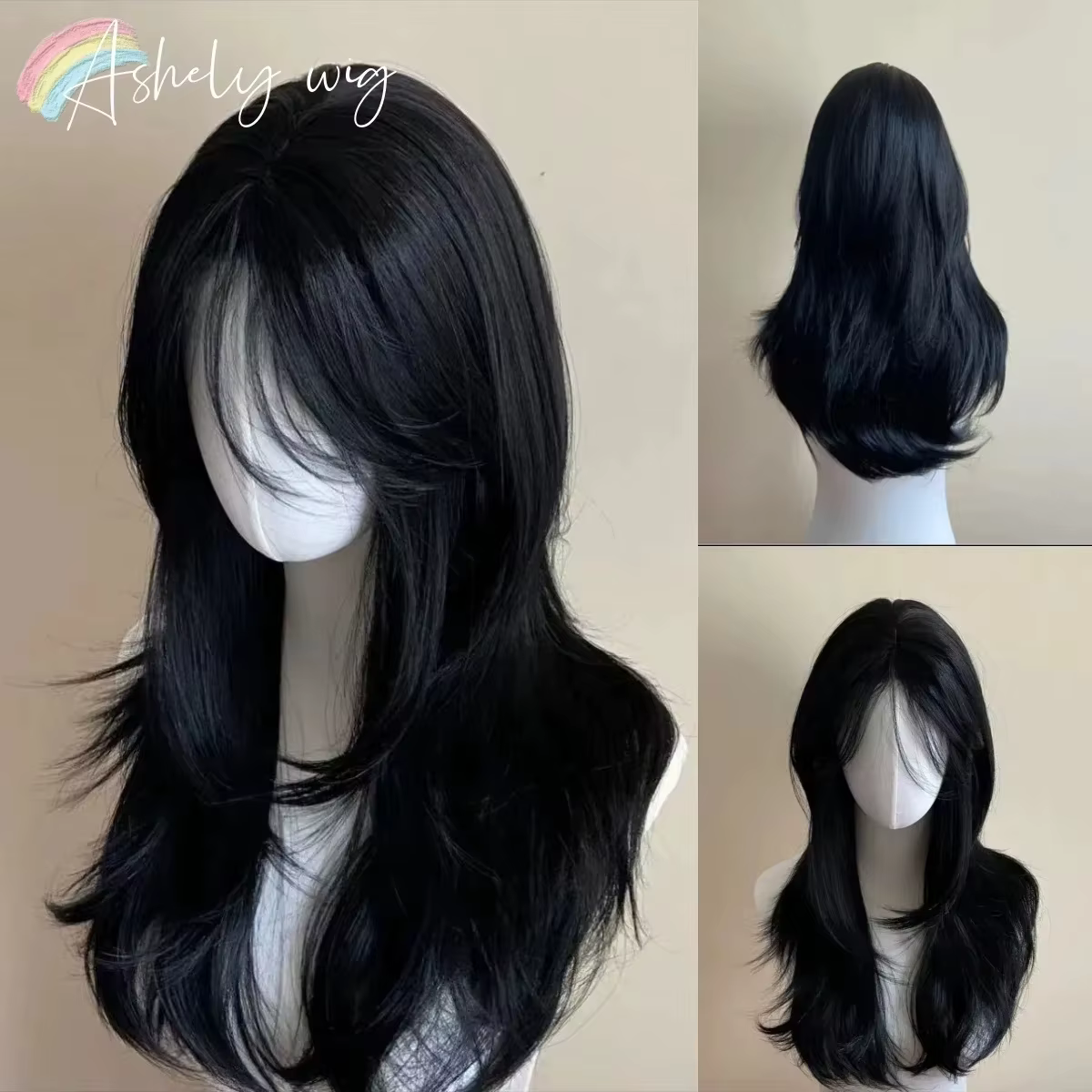 Perruque noire femme bandeau corps ondulé Rose filet à cheveux modèles en frange française haut niveau Simulation
