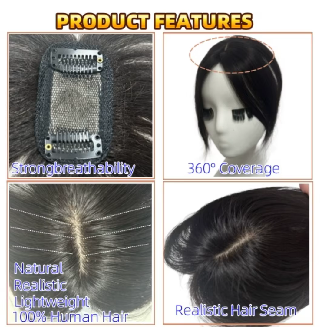 Frange de cheveux humains naturels