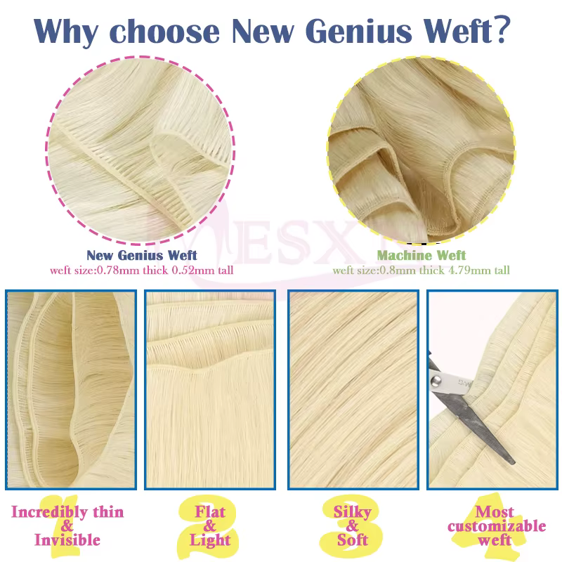 MESXN nouveau génie cheveux trames Extensions