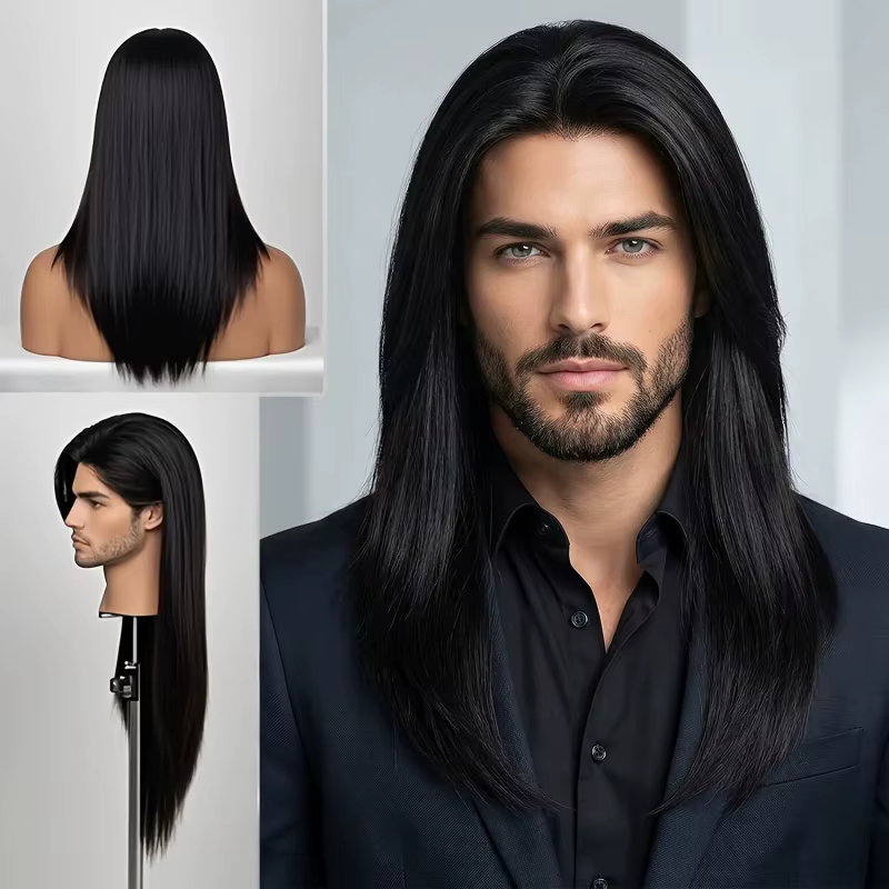 Perruque pour hommes 20 "de long