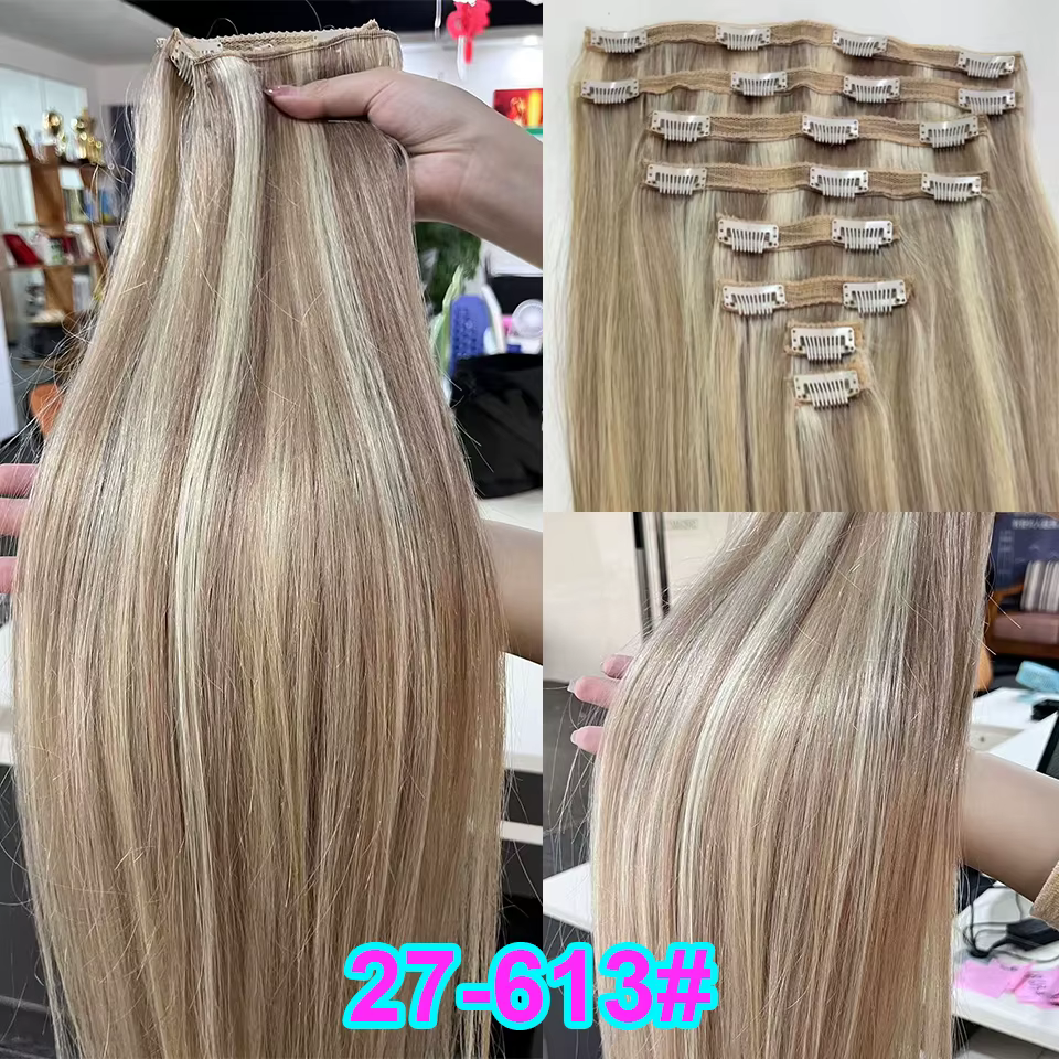 Extensions de cheveux naturels à clipser