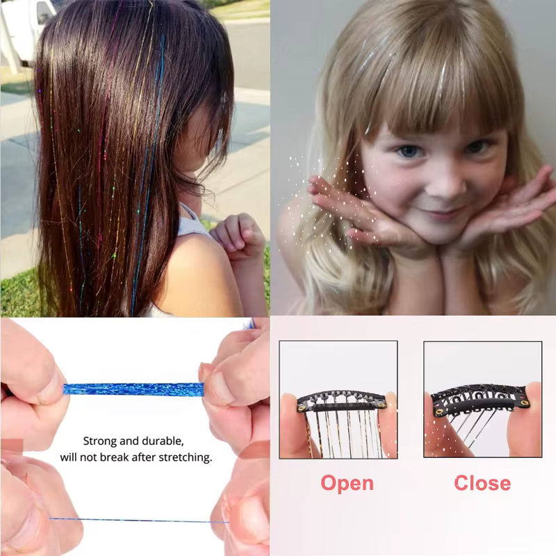 Extensions de cheveux synthétiques de 20 pouces - Ensemble de 12 accessoires